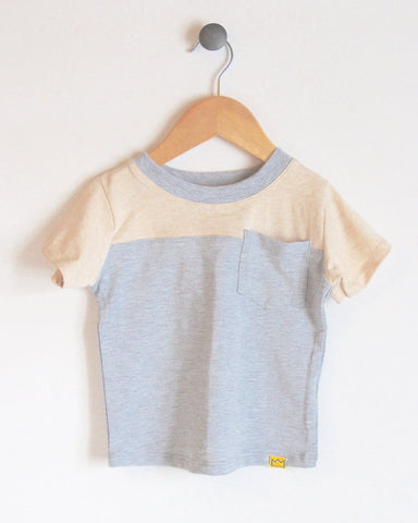 T-Shirt in Grey/Almond
