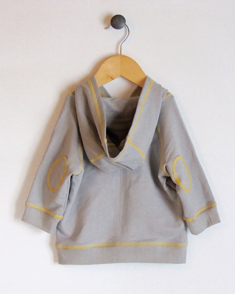 Hoodie in Grey/Yellow